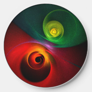 Red Green Yin Yang Modern Abstract Art Pattern #20 Wireless Charger
