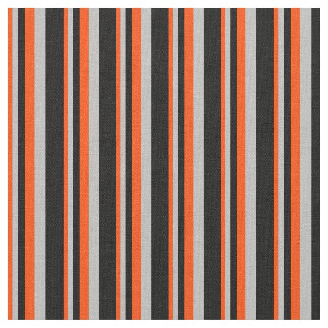 Red, Grey, and Black Colored Stripes Fabric (Close Up)