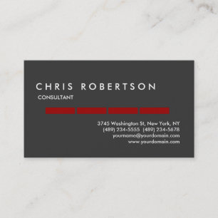 Red Grey Attractive Charming Business Card