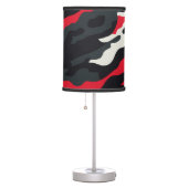 Red Grey Black & Camouflage Camo Pattern Table Lamp (Right)