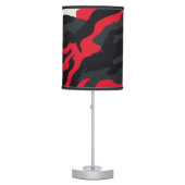 Red Grey Black & Camouflage Camo Pattern Table Lamp (Front)