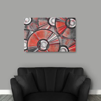 Red Grey Black Cds 90's Faux Canvas Print by machomedesigns at Zazzle