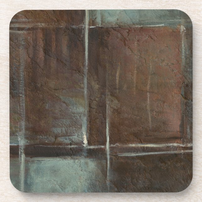 Red & Grey Brick Wall Beverage Coaster (Front)