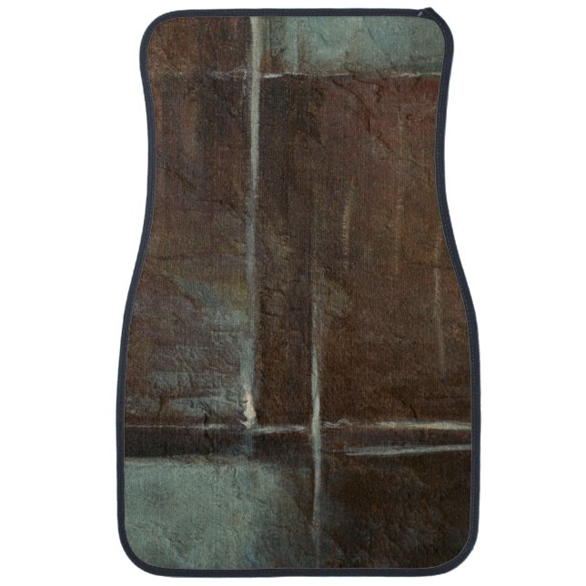 Red & Grey Brick Wall Car Mat (Front)