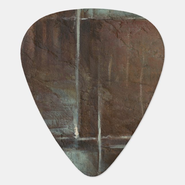 Red & Grey Brick Wall Guitar Pick (Front)