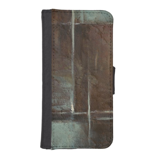 Red & Grey Brick Wall iPhone Wallet Case (Front)