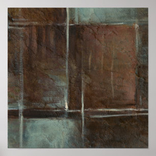 Red & Grey Brick Wall Poster