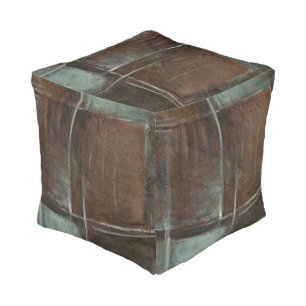 Red & Grey Brick Wall Pouf