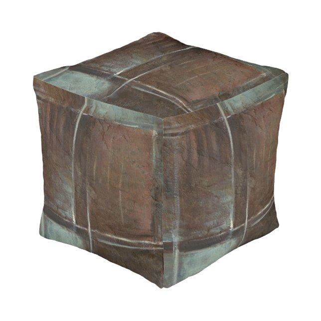 Red & Grey Brick Wall Pouf (Angled Front)