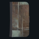 Red & Grey Brick Wall Samsung S4 Wallet Case<br><div class="desc">A lovely red and grey brick wall is depicted in this work by Ethan Harper. It could be the outside of a very old building or the inside of a rustic shower. No matter the subject, the colors and the painting style give the piece a very lifelike feeling. Get a...</div>