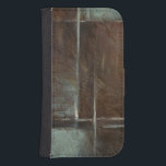 Red & Grey Brick Wall Samsung S4 Wallet Case<br><div class="desc">A lovely red and grey brick wall is depicted in this work by Ethan Harper. It could be the outside of a very old building or the inside of a rustic shower. No matter the subject, the colors and the painting style give the piece a very lifelike feeling. Get a...</div>