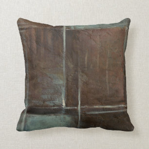 Red & Grey Brick Wall Throw Pillow