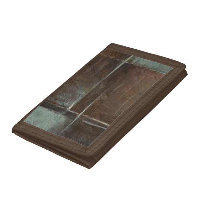 Red & Grey Brick Wall Tri-fold Wallet (Bottom)