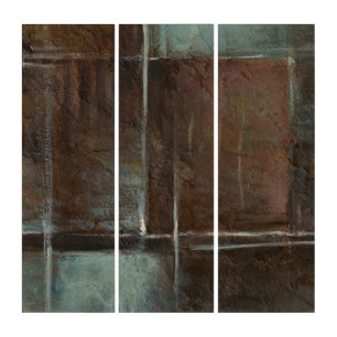 Red & Grey Brick Wall Triptych
