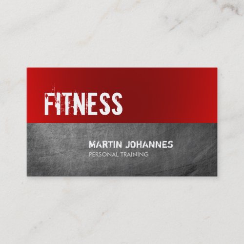 Red Grey Chalkboard Personal Trainer Business Card