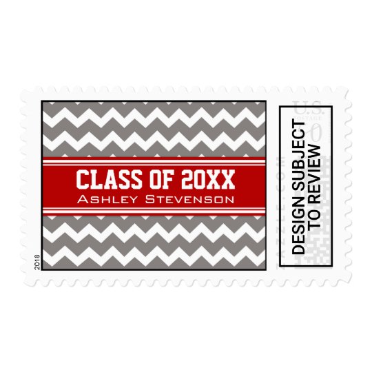 red grey chevrons graduation custom name stamps zazzle com