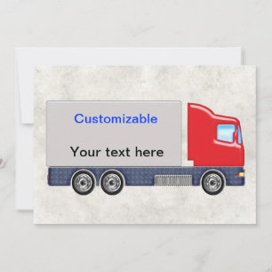 Red & Grey Delivery Truck Customize Invitation
