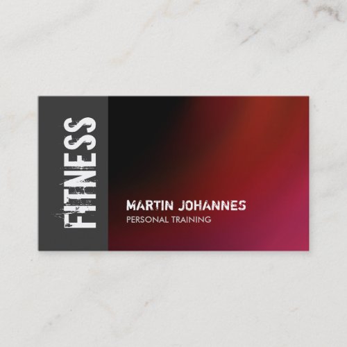 Red Grey Fitness Personal Trainer Business Card