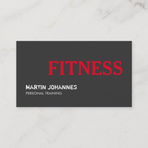 Red Grey Fitness Personal Trainer Business Card