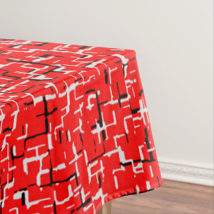 Red Grey Gray White Black Tablecloth