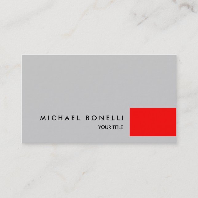 Red Grey Modern Professional Business Card (Front)