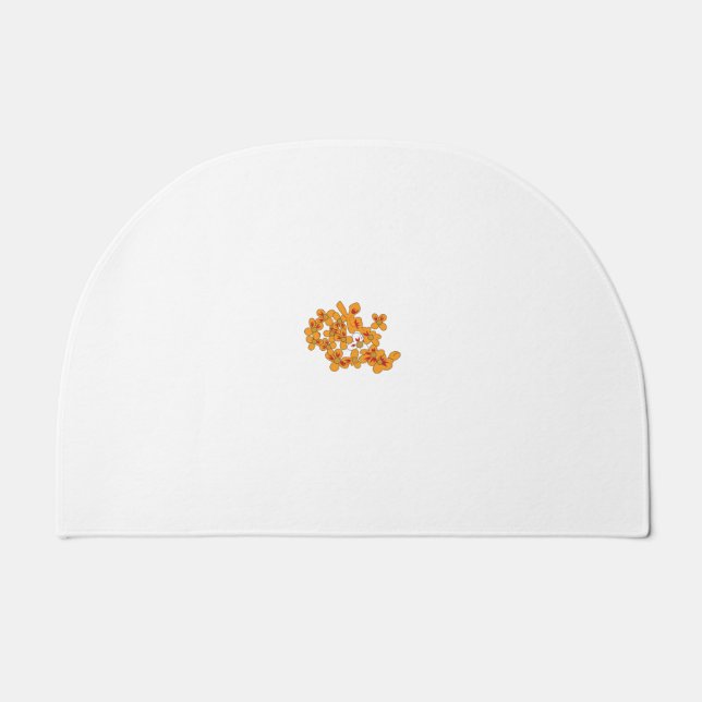 red, grey, orange, brown clip art doormat (Front)