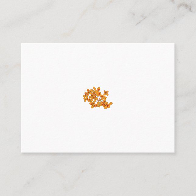 red, grey, orange, brown clip art place card (Front)