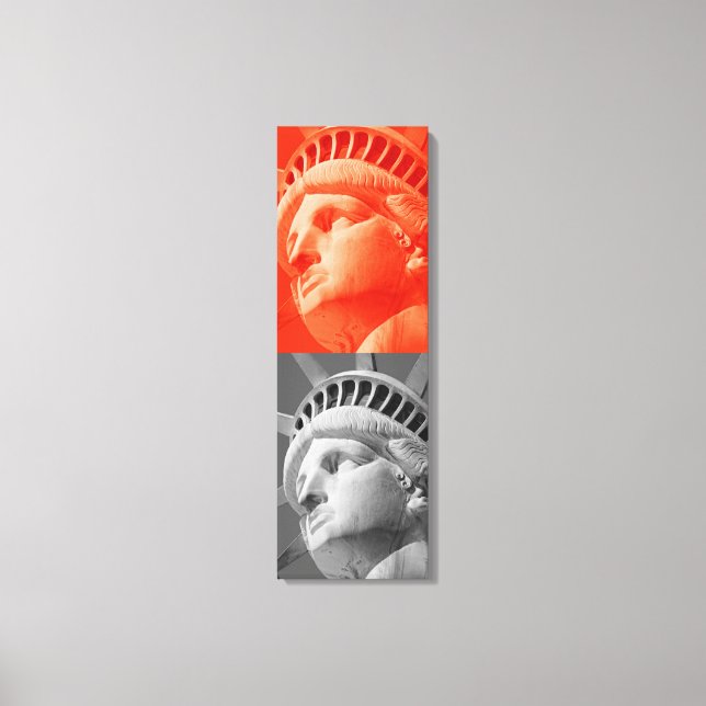 Red Grey Statue of Liberty Wrapped Canvas Print (Front)