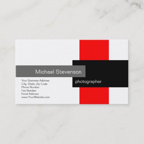 Red Grey White Black Business Card