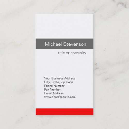 Red Grey White Consultant Business Card