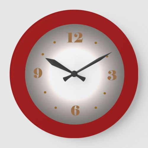 Red Grey with Atmospheric White Centre  Wall Clock