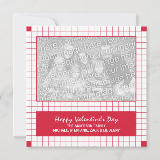 Red Grid Photo Holiday Card