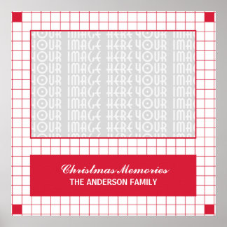 Red Grid Photo Poster