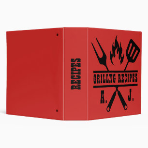 Red Grilling Recipes Cookbook 3 Ring Binder