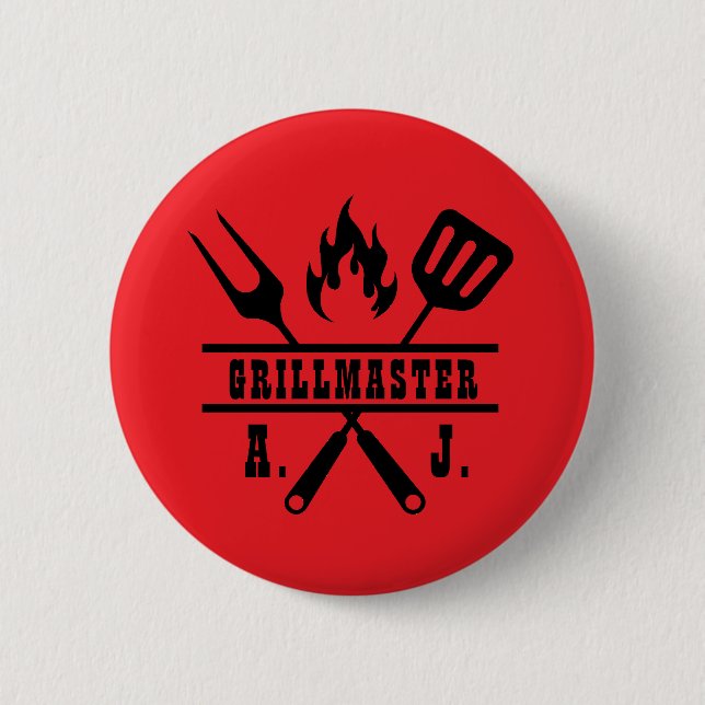 Red Grillmaster Utensil  Button (Front)