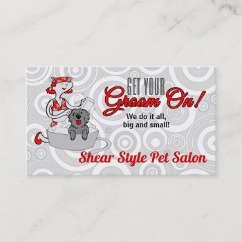 Red Groom On Pet Grooming Appointment Card by PAWSitivelyPETs at Zazzle