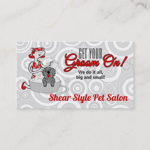 Red Groom On Pet Grooming Appointment Card