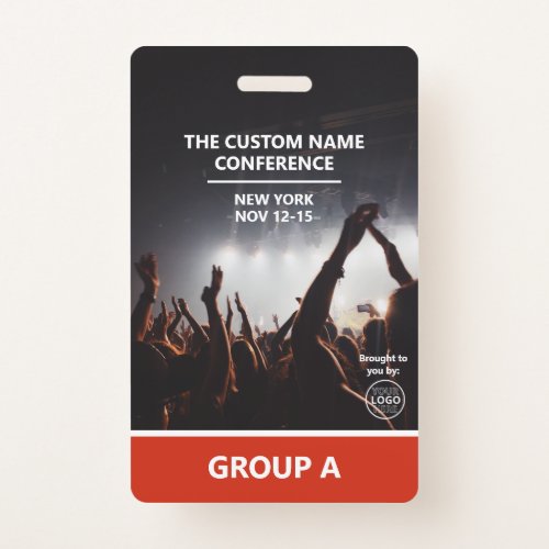 Red Group Conference QR Code Custom Access Pass Badge