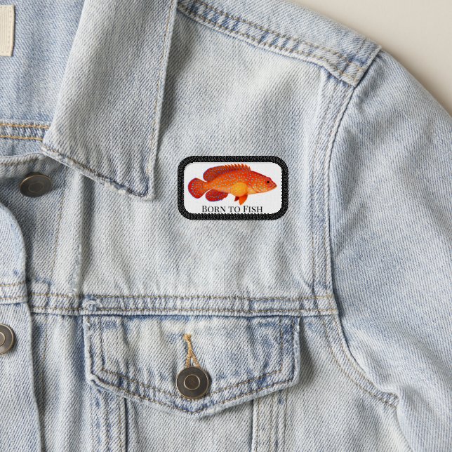 Red Grouper Fish Fine Art Customizable Patch (On Jacket)