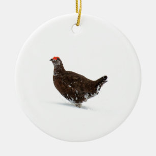 Red grouse ceramic ornament