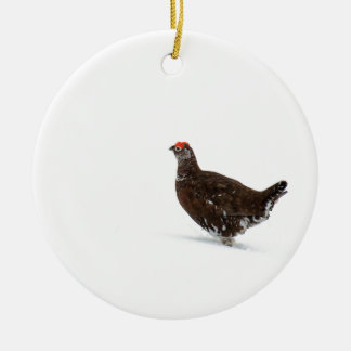 Red grouse ceramic ornament