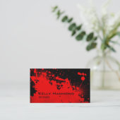 Red Grunge Business Card (Standing Front)
