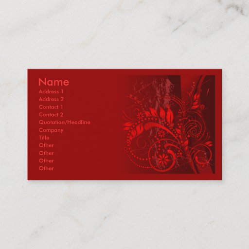 Customizable red grunge business cards