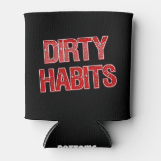 Red Grunge Dirty Habits Coozie