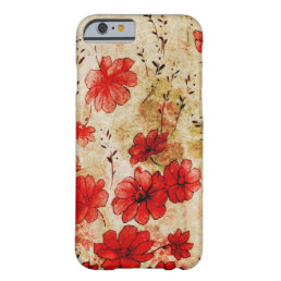 Red Grunge Floral Barely There iPhone 6 Case
