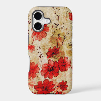 Red Grunge Floral iPhone 17 Case