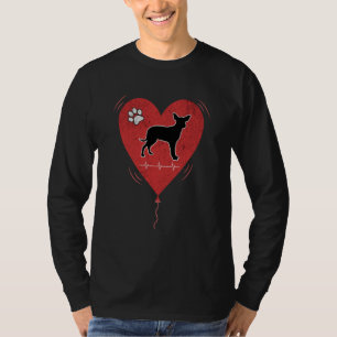 Red Grunge Heart Chihuahua Love Heartbeat Valentin T-Shirt