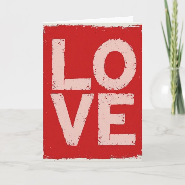 Red Grunge Love Card (Front)