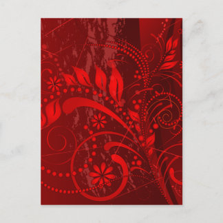 red grunge postcard