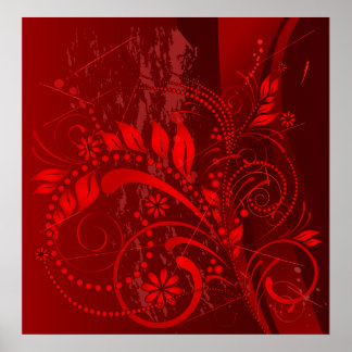 red grunge poster